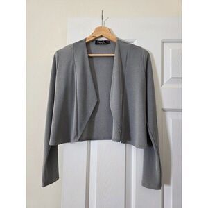 Simpli  Grey Crop Open Cardigan 8